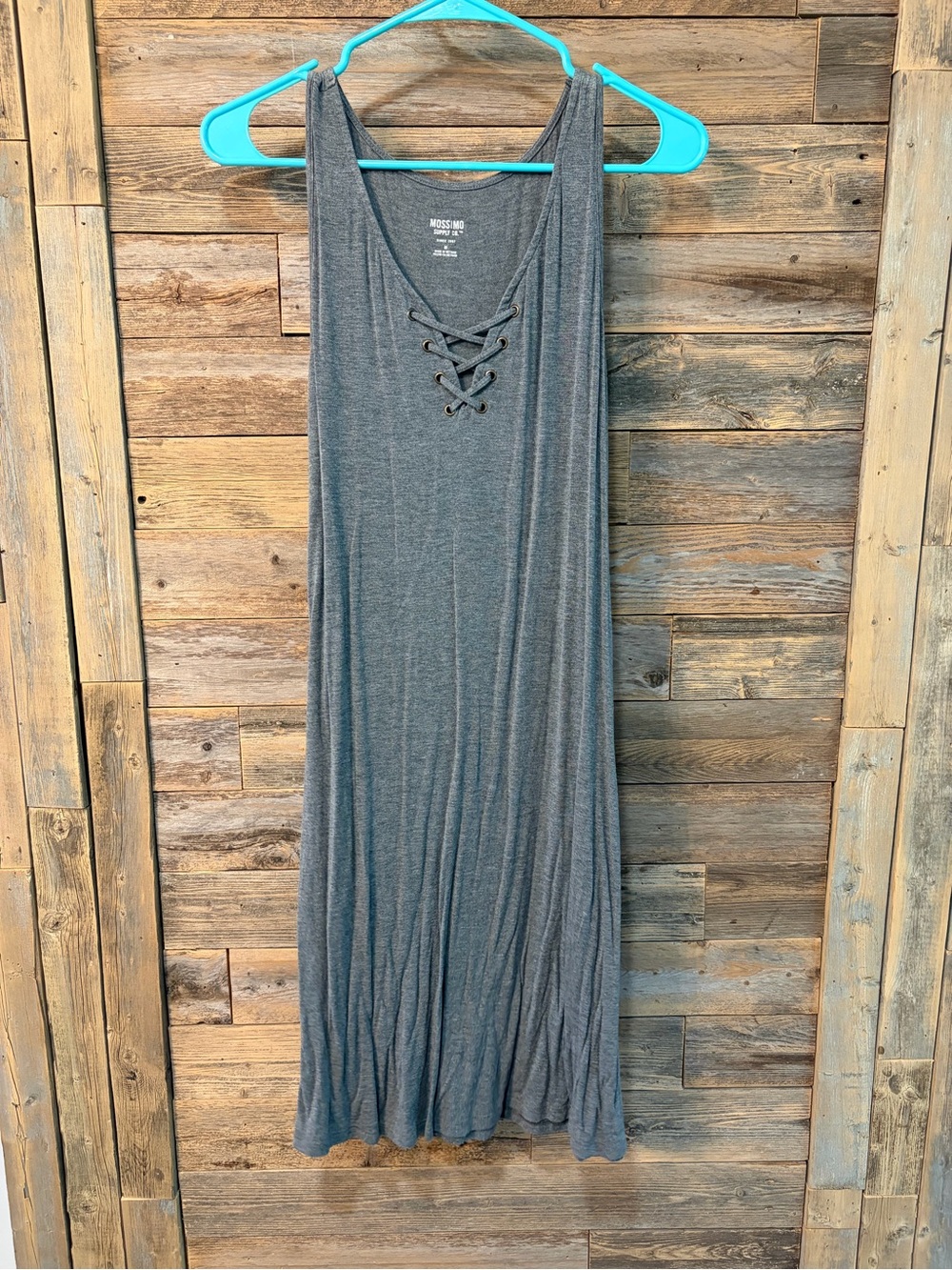 Mossimo Lace-Up Front Gray Tank Dress* - size M